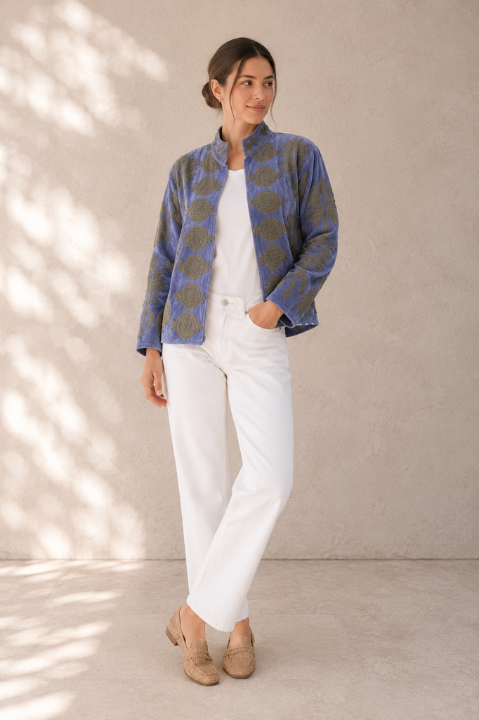 Chaqueta velvet bordada