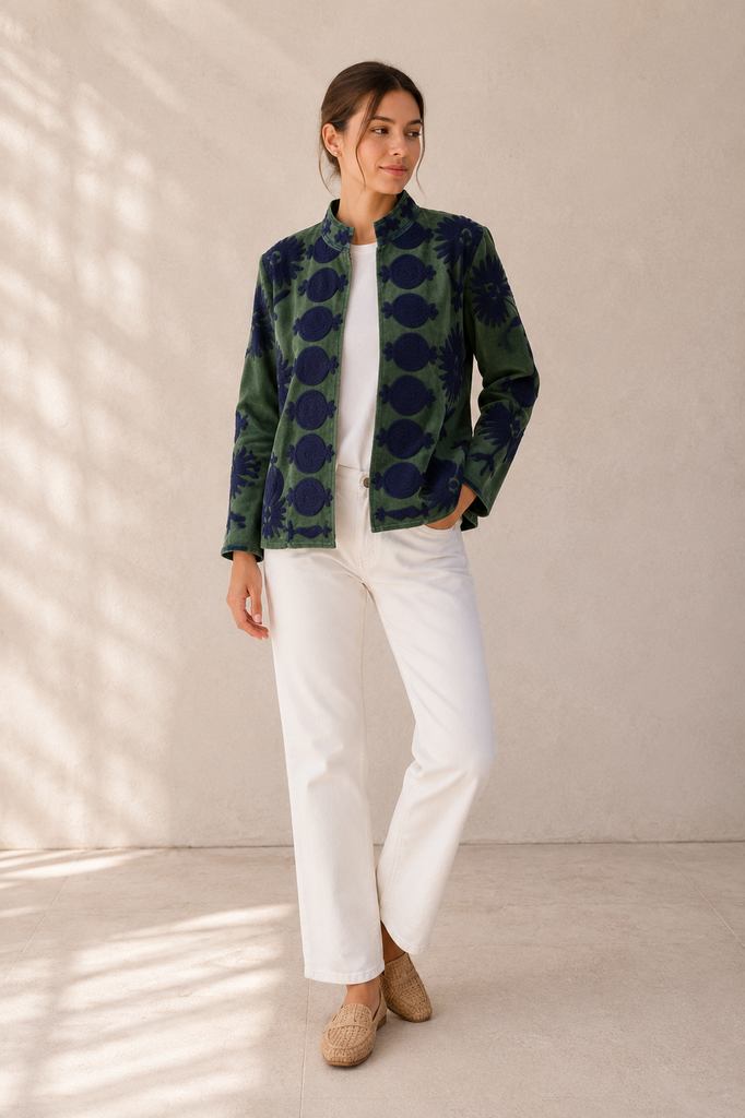 Chaqueta velvet bordada
