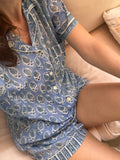 Pijama corto sello azul