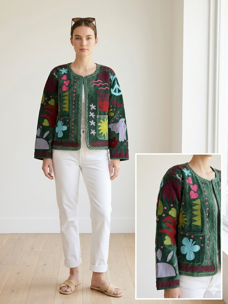Chaqueta velvet bordada