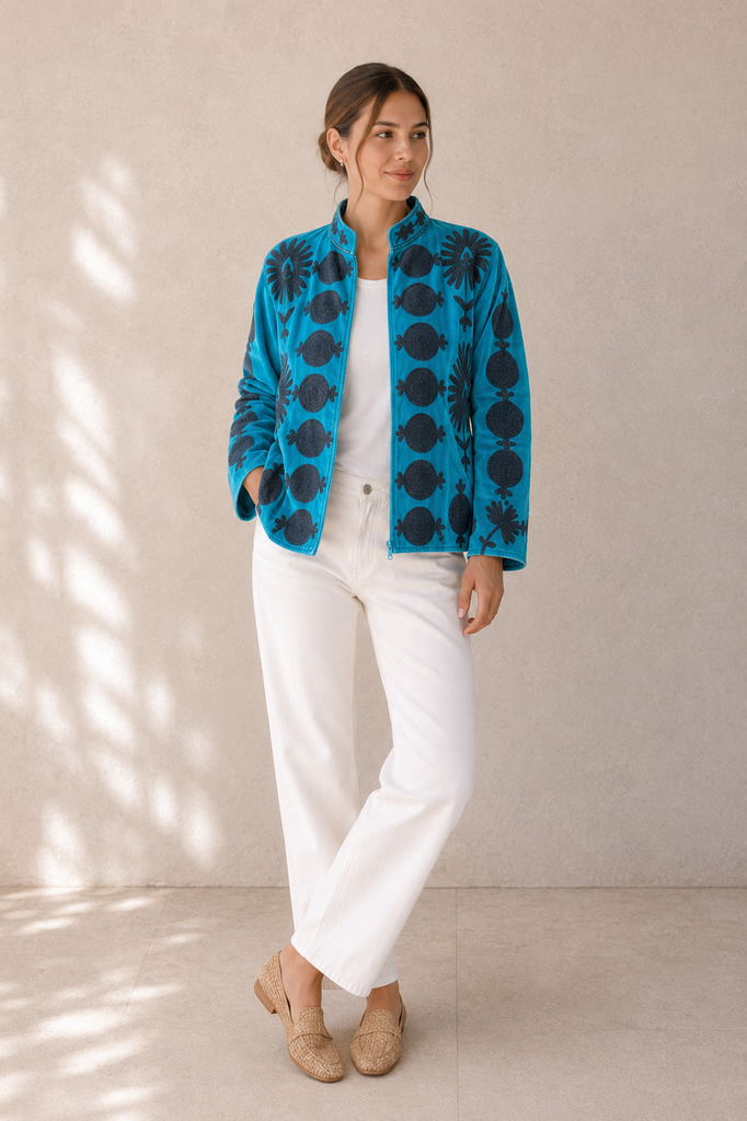 Chaqueta velvet bordada