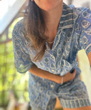 Pijama corto sello azul