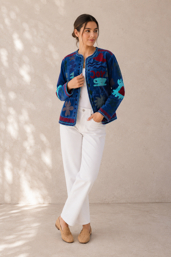 Chaqueta velvet bordada
