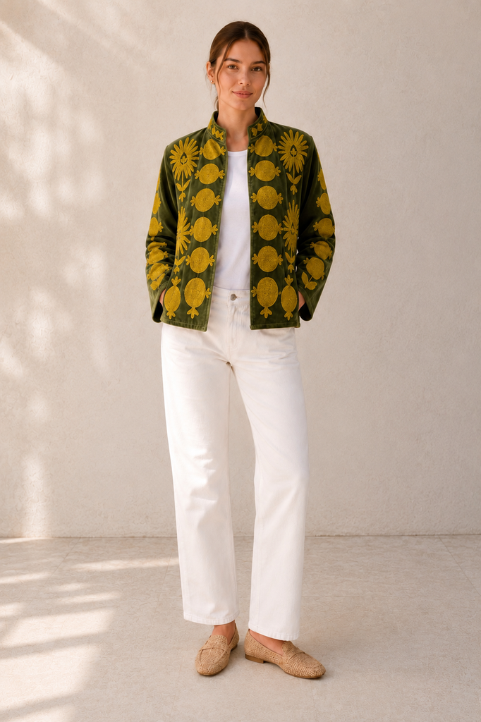 Chaqueta velvet bordada
