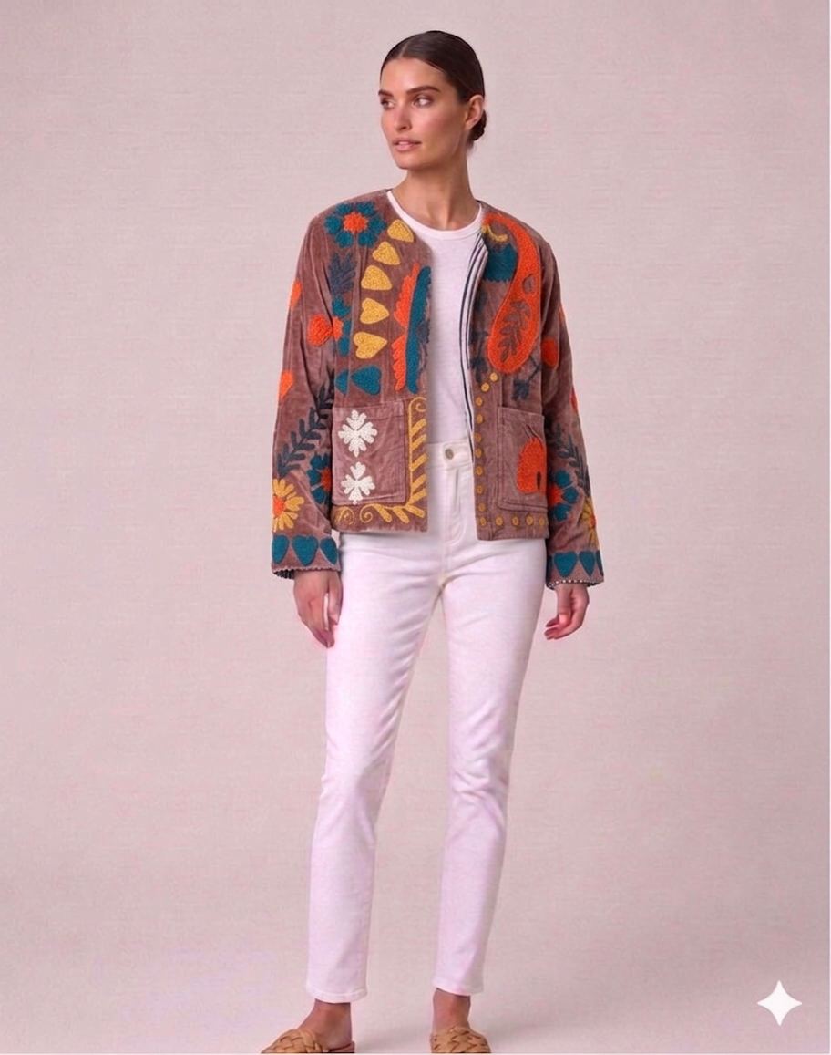 Chaqueta velvet bordada
