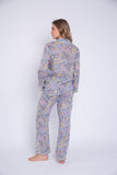 Pijama flores gris 100% aldodón