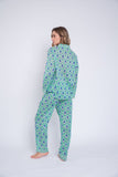 Pijama plumas verdes
