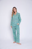 Pijama plumas verdes