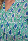 Pijama plumas verdes